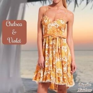 NWT CHELSEA & VIOLET Chiquita Floral Crochet Open-Tie-Back Dress/Cover Up/XL